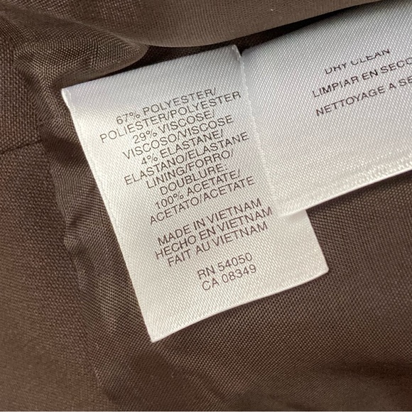 JONES NEW YORK Stretch Blazer Jacket Lined 4-Button Brown 8P - Picture 5 of 5